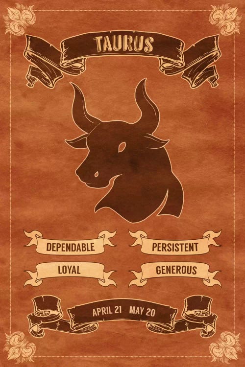 Taurus Horoscope by 5by5collective wall art