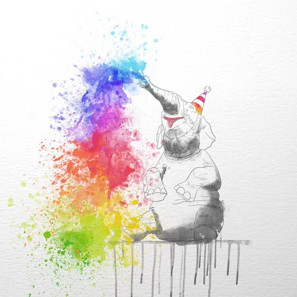 Kids Inspirational Art: Happy Elephant by Unknown Artist