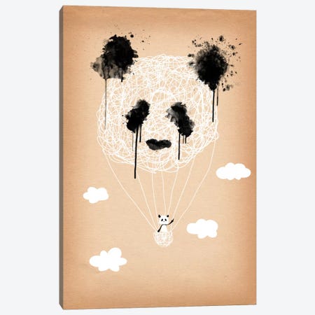 Panda Hot Air Balloon Canvas Print #ICA182} by 5by5collective Art Print