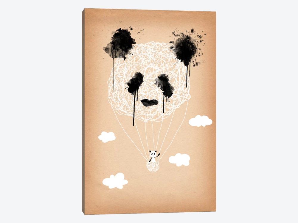 Panda Hot Air Balloon by 5by5collective 1-piece Canvas Print