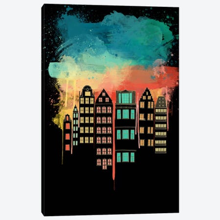 City at Night Canvas Print #ICA184} by 5by5collective Canvas Art