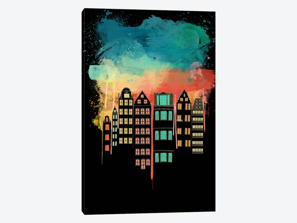 City at Night by 5by5collective 1-piece Canvas Print