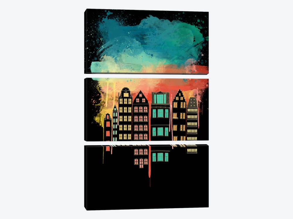 City at Night by 5by5collective 3-piece Art Print
