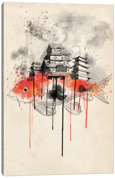Koi Land Canvas Art Print - Koi Fish Art