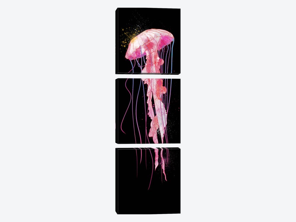 Watercolor Jelly Fish by Unknown Artist 3-piece Canvas Art