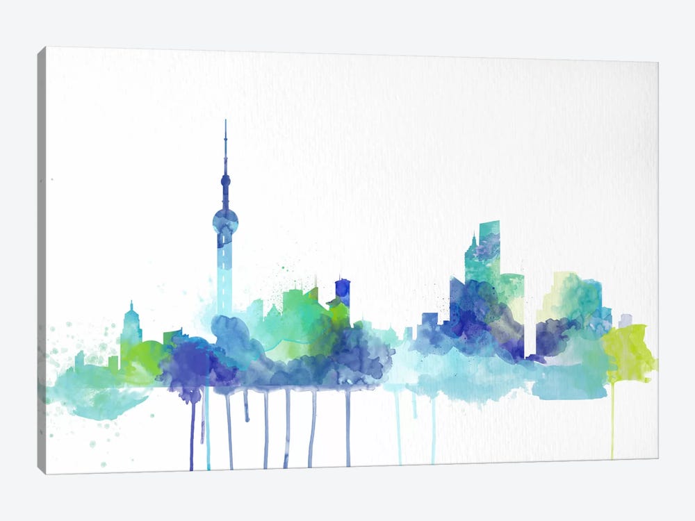 Toronto Watercolor Skyline by 5by5collective 1-piece Canvas Artwork