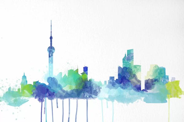 Ontario: Toronto Watercolor Skyline by 5by5collective