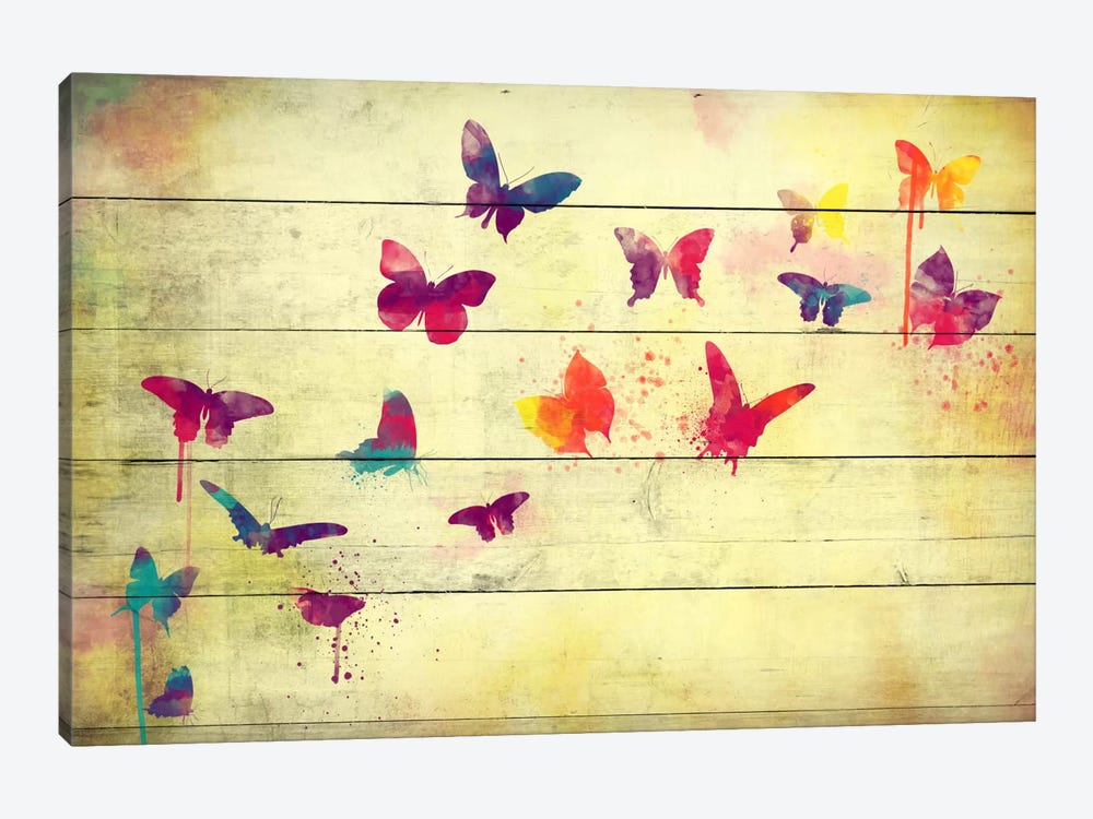 Flutter Away by 5by5collective 1-piece Canvas Wall Art