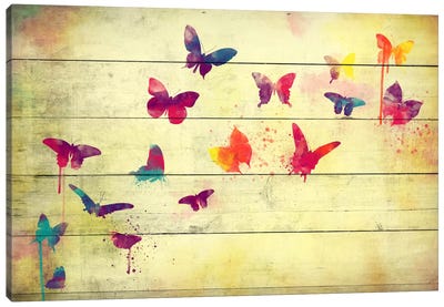 Flutter Away Canvas Art Print - Watercolor Nonsense