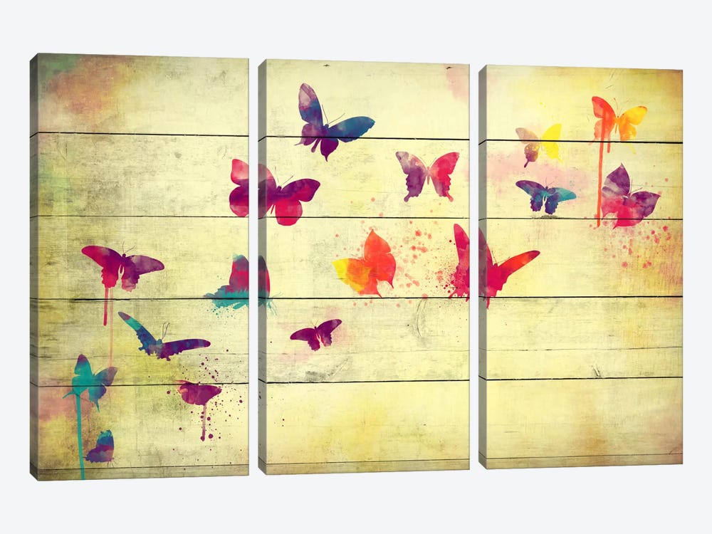 Flutter Away by 5by5collective 3-piece Canvas Art