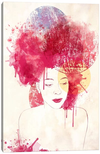In Thought Canvas Art Print - Watercolor Nonsense