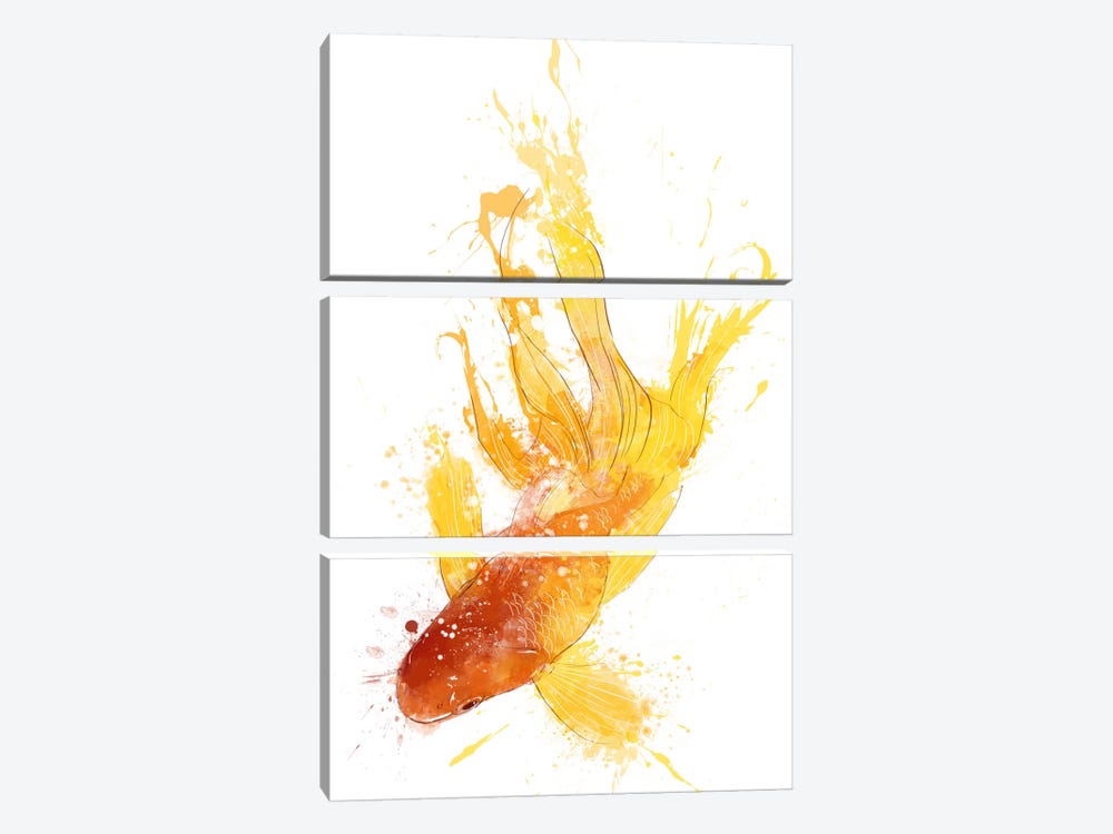 Gold Koi by 5by5collective 3-piece Canvas Print