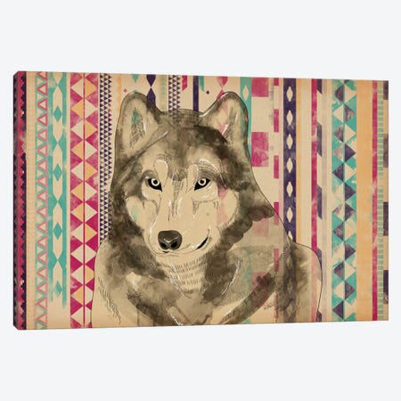 Tribal Wolf Canvas Print #ICA200} by Unknown Artist Canvas Art