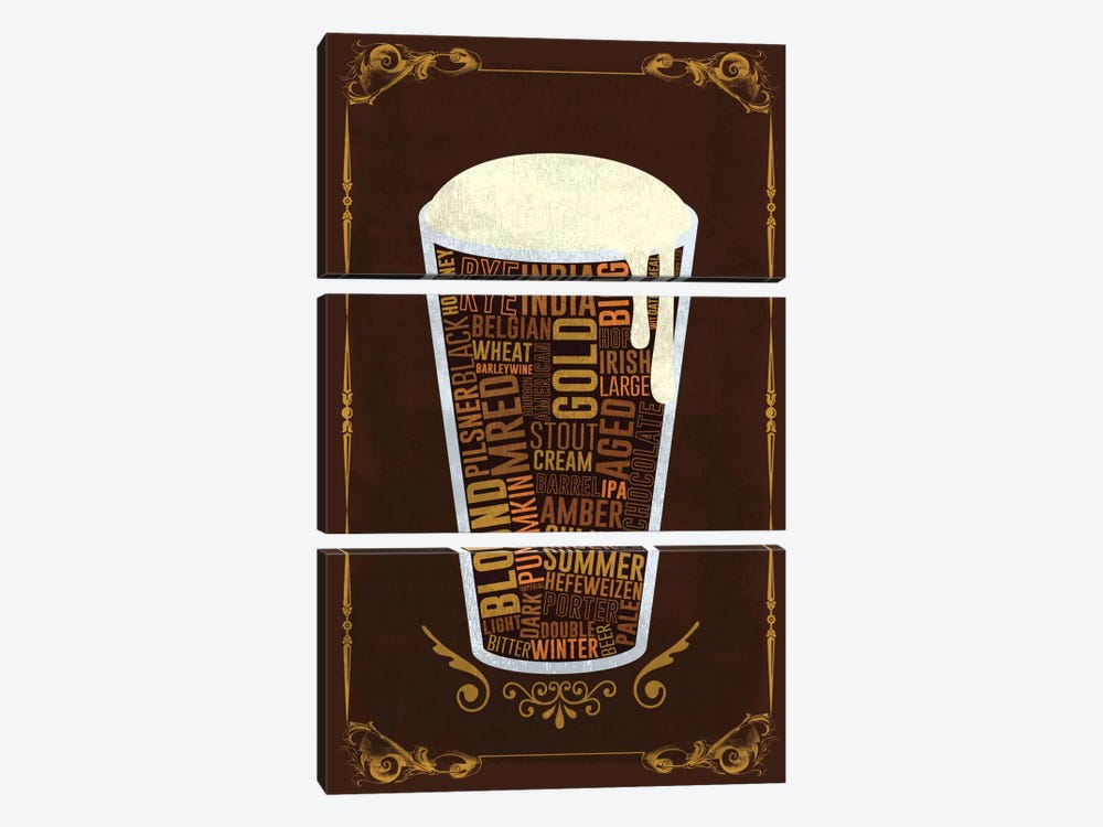 Your Beer, Your Way by 5by5collective 3-piece Canvas Art Print