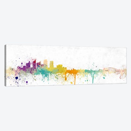 Pittsburgh Watercolor Skyline Canvas Print #ICA212} by Unknown Artist Art Print