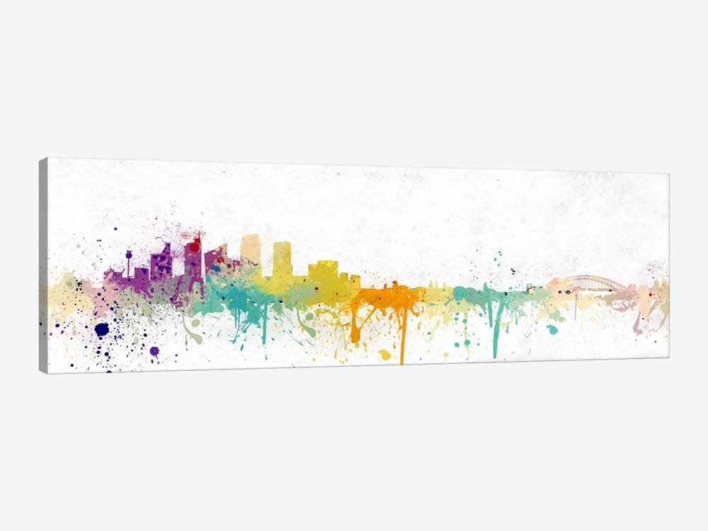 Pittsburgh Watercolor Skyline by 5by5collective 1-piece Canvas Artwork