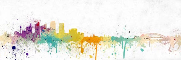 Pennsylvania: Pittsburgh Watercolor Skyline by 5by5collective