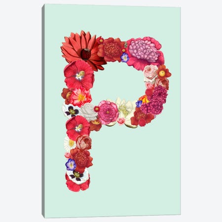 P for Flower Power Canvas Print #ICA215} by Unknown Artist Canvas Artwork