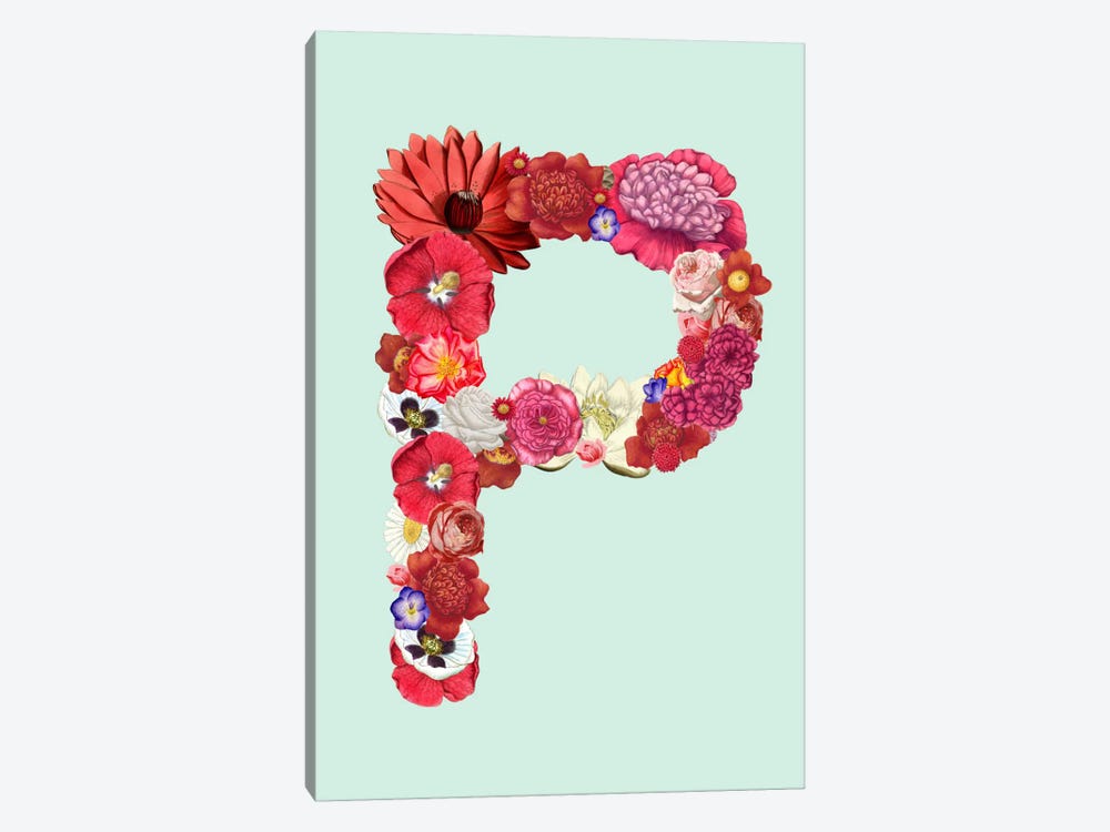 P for Flower Power by 5by5collective 1-piece Canvas Print