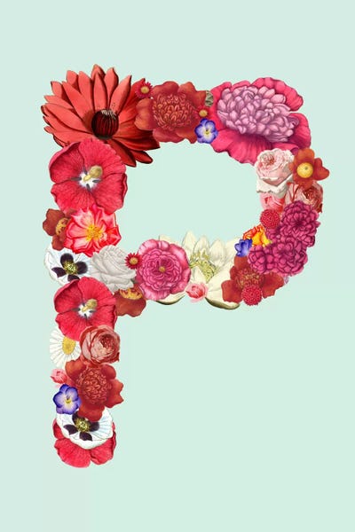 Kids Educational Art: P for Flower Power by 5by5collective