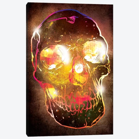 Neon Skull Canvas Print #ICA21} by Unknown Artist Canvas Print