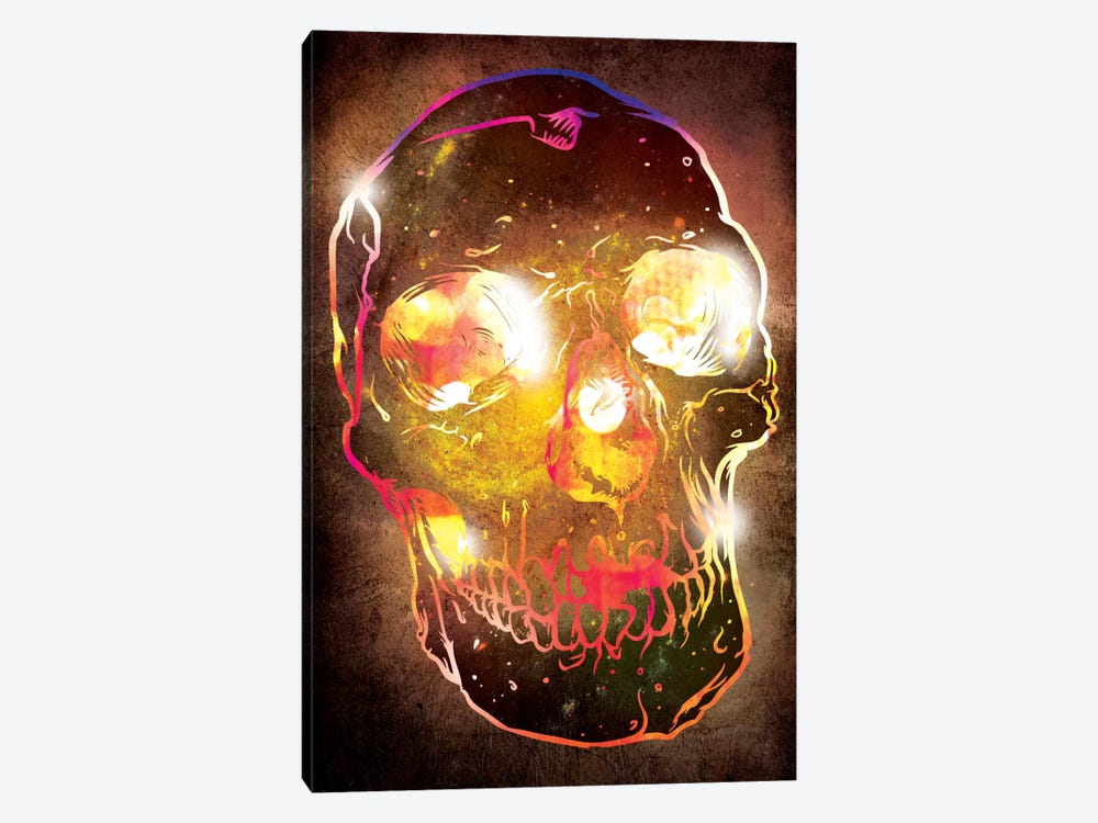 Neon Skull by Unknown Artist 1-piece Canvas Print