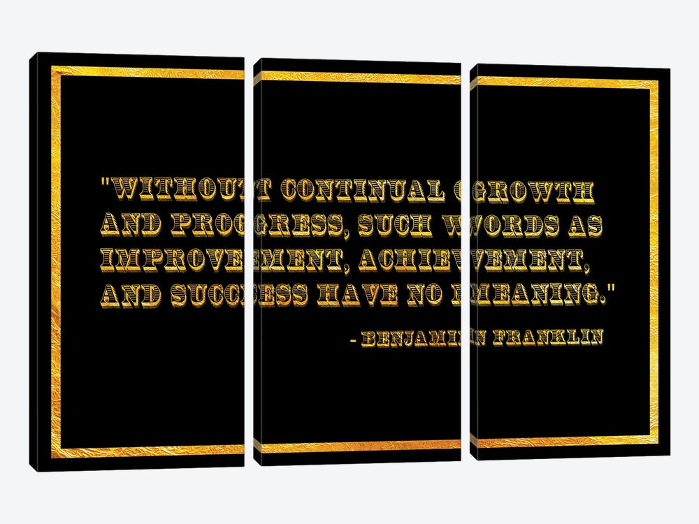 Ben Franklin Quote by 5by5collective 3-piece Canvas Print