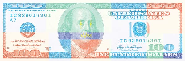 Hundred Dollar Bill Color Block II