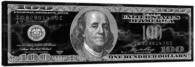 Hundred Dollar Bill - Marble Canvas Art Print - Benjamin Franklin