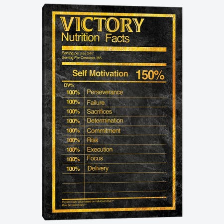 Nutrition Faces Victory - Gold Canvas Print #ICA2229} by 5by5collective Canvas Art Print