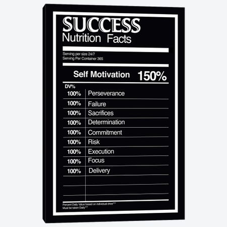 Nutrition Facts Success - BW Canvas Print #ICA2230} by 5by5collective Canvas Artwork