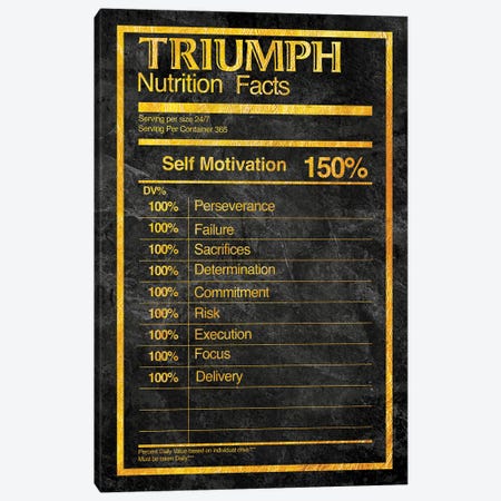 Nutrition Facts Triumph - Gold Canvas Print #ICA2233} by 5by5collective Canvas Art