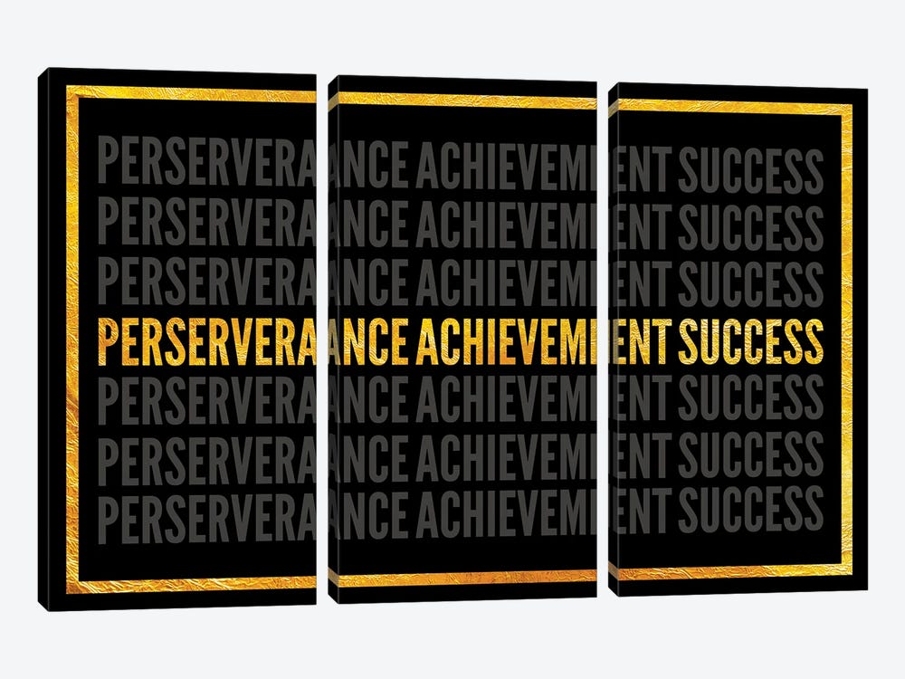 Perserverance - Achievement - Success I by 5by5collective 3-piece Canvas Art Print