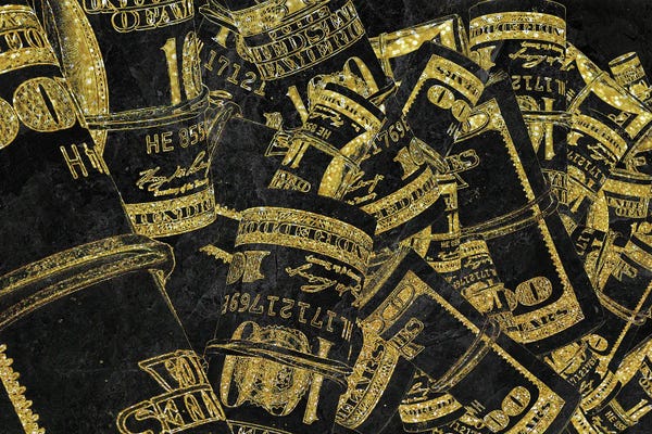 Inspirational Office: Rolled Up Bills - Gold by 5by5collective