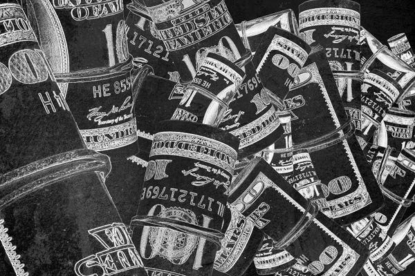 Money: Rolled Up Bills - Silver by 5by5collective