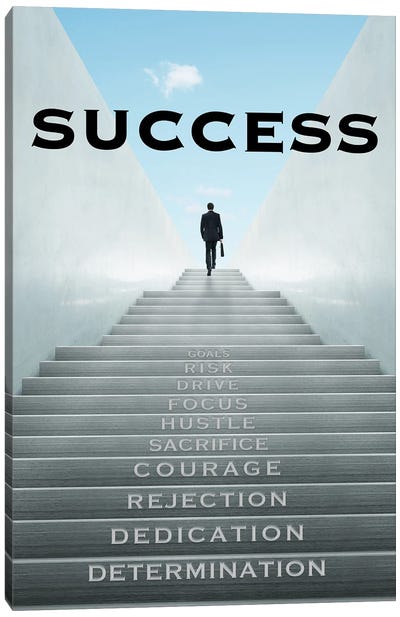 Staircase to Success Canvas Art Print - Motivational