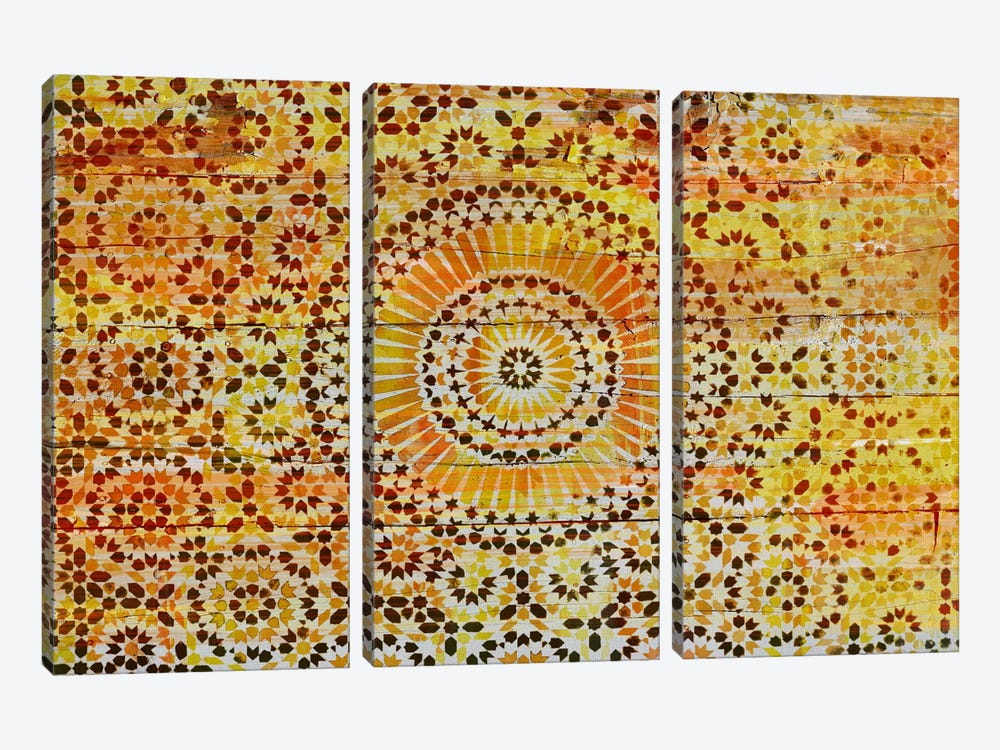 Indian Wood Pattern 2 by 5by5collective 3-piece Canvas Wall Art