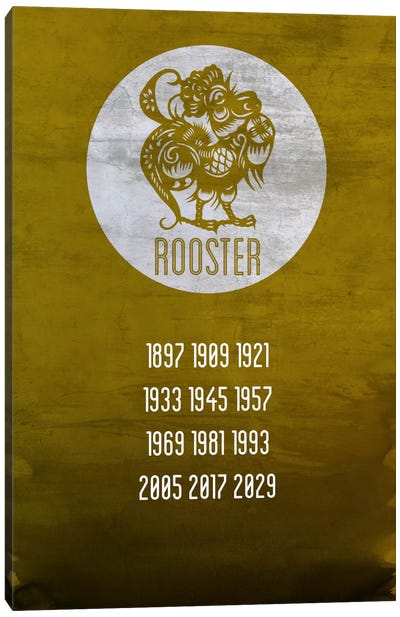 Rooster Zodiac Canvas Art Print - Zodiac Collection