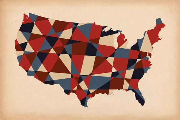 Abstract: Geometric Red, White, and Blue by 5by5collective