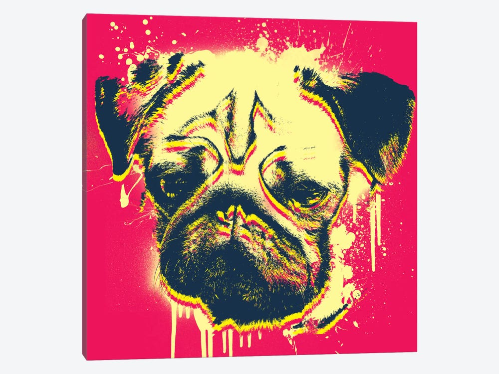 Pup Color Splash by Unknown Artist 1-piece Canvas Wall Art