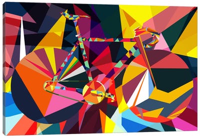 Polygon Fixie Canvas Art Print - Cycling Art