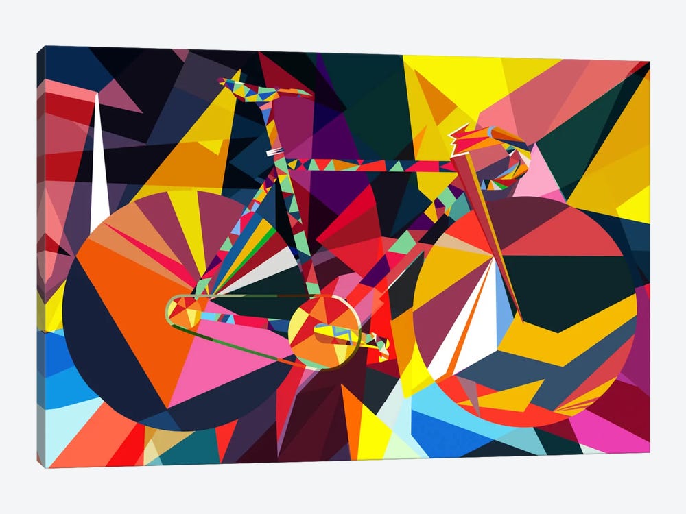 Polygon Fixie by 5by5collective 1-piece Canvas Wall Art