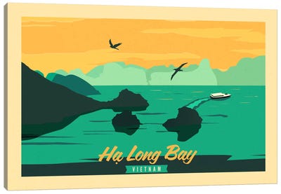 Ha Long Bay, Vietnam Vintage Travel Poster Canvas Art Print - Ha Long Bay