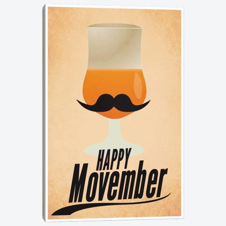 Happy Movember Canvas Print #ICA255} by 5by5collective Canvas Artwork