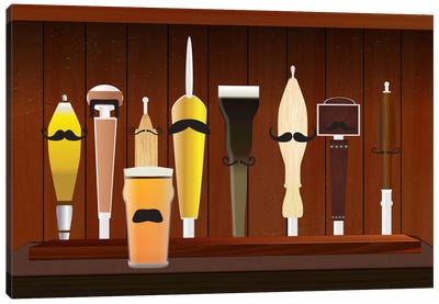 Mustache Draft Canvas Art Print - Beer & Liquor