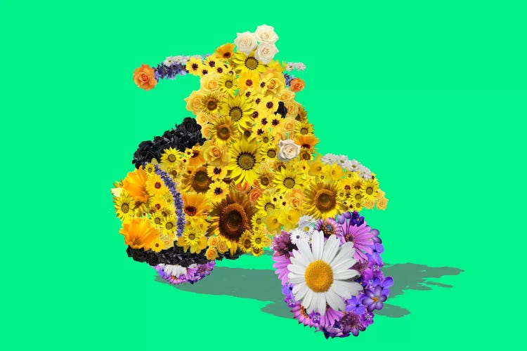 Flower Vespa by 5by5collective wall art