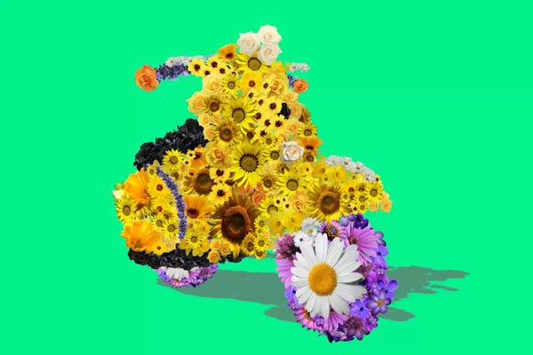 Scooters: Flower Vespa by 5by5collective