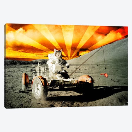 Cat Moon Rover Canvas Print #ICA25} by Unknown Artist Canvas Artwork