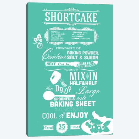 Shortcake Recipe Canvas Print #ICA260} by 5by5collective Canvas Artwork