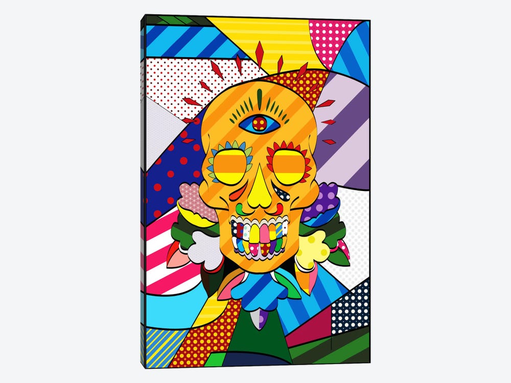 Sugar Skull Comic Art by 5by5collective 1-piece Canvas Art